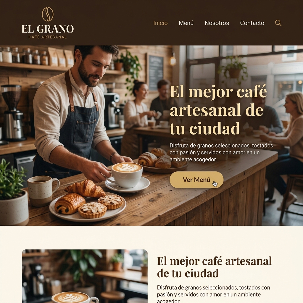 Cafetería El Grano — Homepage